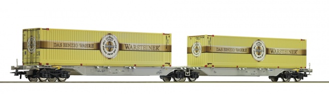 Articulated intermodal car of AAE with containers<br /><a href='images/pictures/Roco/Roco-76914.jpg' target='_blank'>Full size image</a>